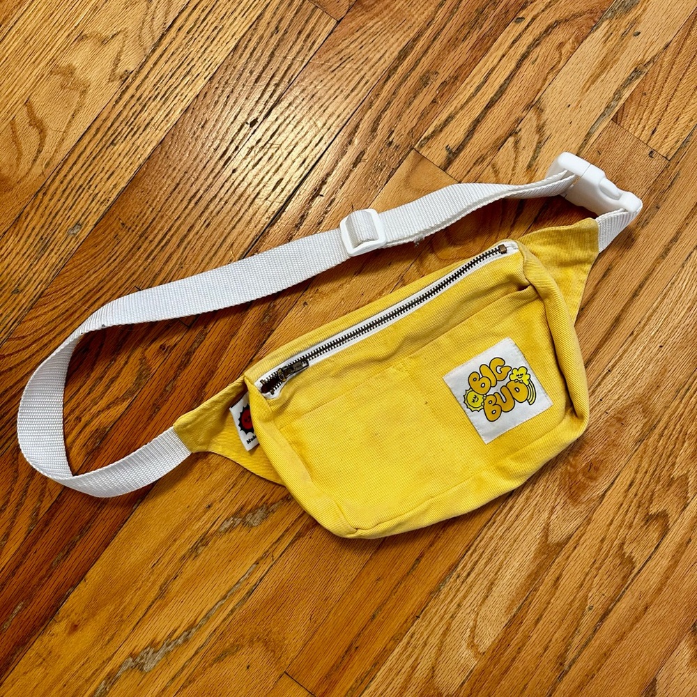 Big Bud Press Yellow Fanny Pack with White Strap